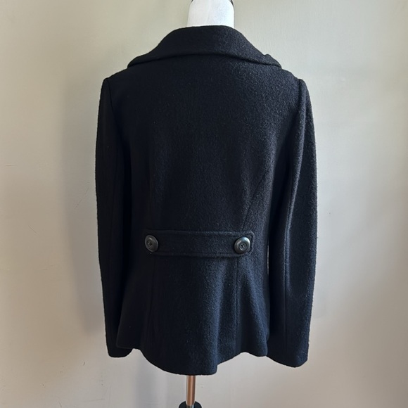 Classiques Entier 100% Merino Wool Black Pea Coat Jacket Size L - Picture 7 of 9